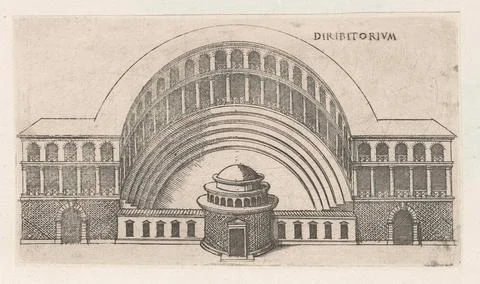 Het Diribitorium te Rome; Diribitorium; Livre des edifices antiques romain... Stock Photos