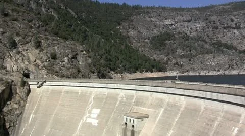 Hetch Hetchy Dam and Reservoir Stock Footage 12250403