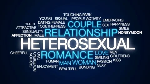 Heterosexual animated word cloud, text design animation. Stock Footage 78140426
