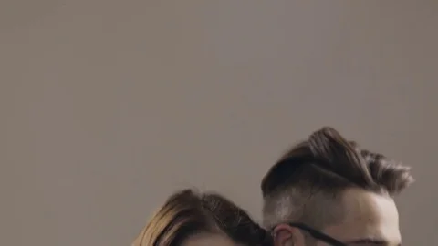 Heterosexual couple in studio Stock Footage 73335634