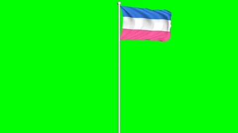 Heterosexual Flag Waving Fluttering on Wind Loopable Green Blue Screen Matte Stock Footage 77698180
