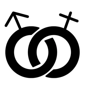 Heterosexual symbol solid icon. Gender sign vector illustration isolated on Ilustración de archivo