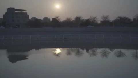 Heti Trail, Car Driving, Sunset, Reflection Stock Footage 236289145
