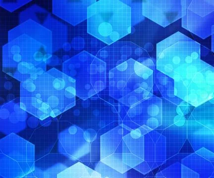 Hex blue abstract background Stock Illustration