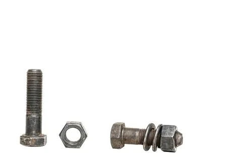 Hex bolt and hex nut Foto stock