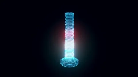 Hex Bolt hologram Rotating Stock Footage 155030576