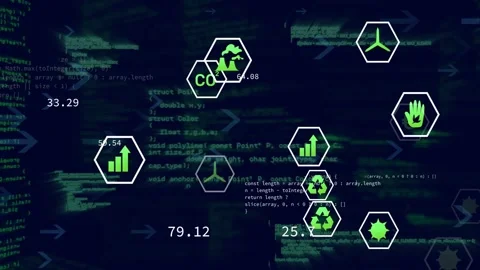 Hex cluster aligning into selection box, code stream starting agg, updating eco Stock Footage 332591901