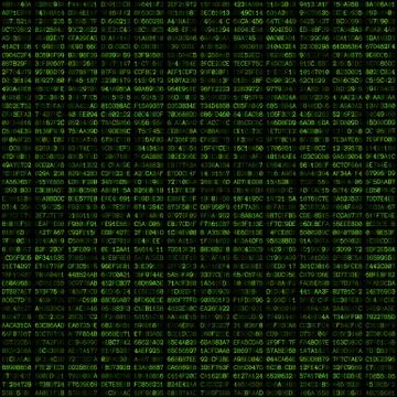 Hex code abstract seamless pattern. Stock Illustration