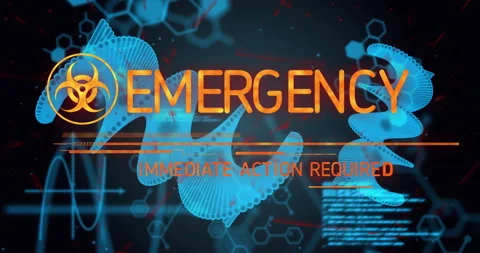 Hex code pulsing causing biohazard helix flashing emergency, flickering Stock Footage 310434049