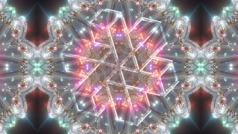 Hex Cubes Interlock Fractal Loop - Sacred Geometry VJ Mandala 4K60 Stock Footage 317692599