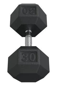 Hex Dumbbell with number 30, weightlifting gym equipment top view Stock Illustration
