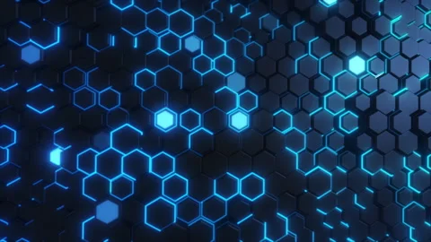 Hex grid pulse 4k Stock Footage 248052499