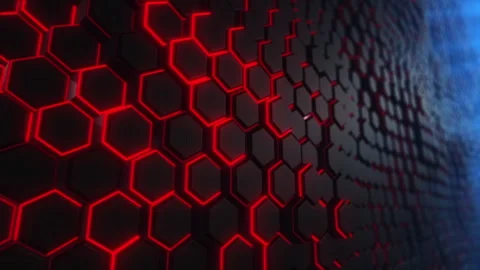 Hex grid pulse 4k Stock Footage 248052532