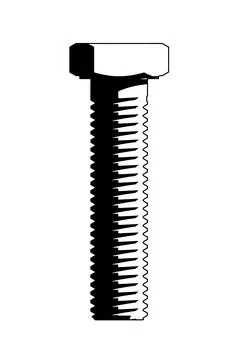 Hex Head Bolt. . Stock Illustration