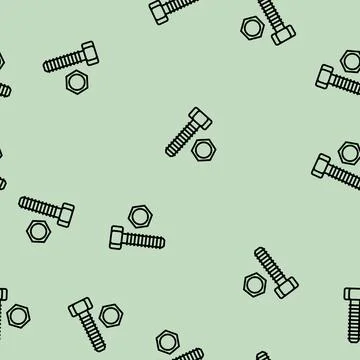Hex head bolt line seamless pattern Illustrazione stock