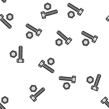 Hex head bolt vector seamless pattern Illustrazione stock