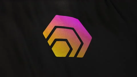 Hex HEX Coin icon logo on full-frame black flag loop banner background Stock-Footage 236622371