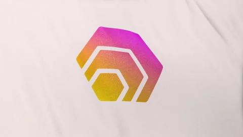 Hex HEX Coin icon logo on full-frame white flag loop banner background 스톡 동영상 236622739