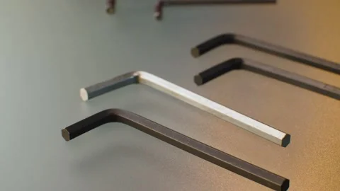 Hex key on a glass table Stock Footage 140326867