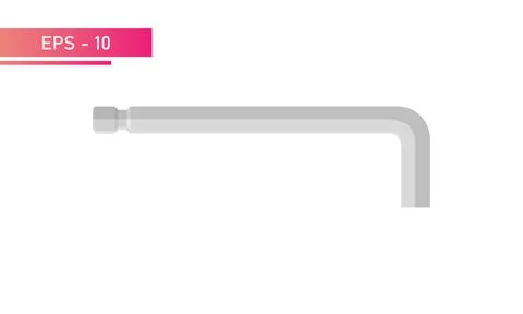 Hex key for the master. Realistic design. On a white background. Flat vector Stock Illustration