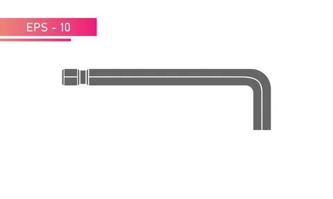 Hex key for the master. Solid design. On a white background. Flat vector Stock Illustration