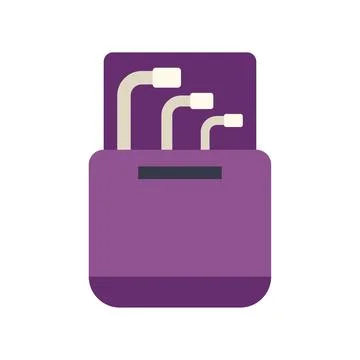 Hex key set in purple case icon Ilustración de archivo