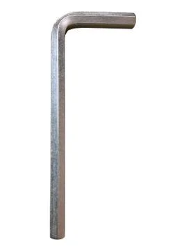 Hex Key Silver Isolated Stock Photos