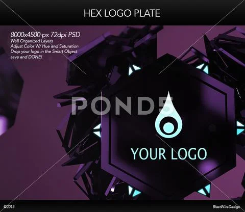 Hex logo plate PSD-Vorlage