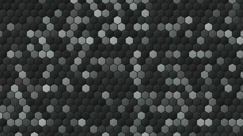 Hex Matrix 4K Dark Silver plasma Loop  Video stock 322120367