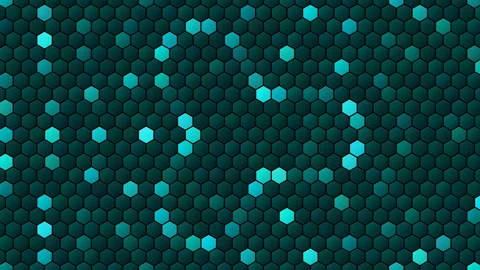 Hex Matrix 4K Electric Cyan hex flower Loop  Stockbeeldmateriaal 322194087