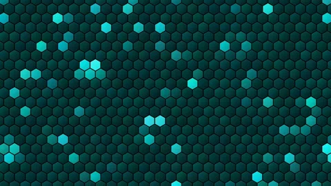 Hex Matrix 4K Electric Cyan nebula Loop  Stock Footage 322194467