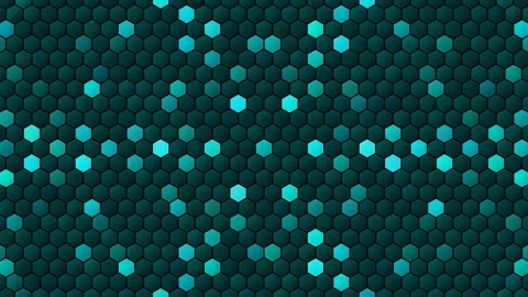 Hex Matrix 4K Electric Cyan sonar ping Loop  Stock Footage 322194855
