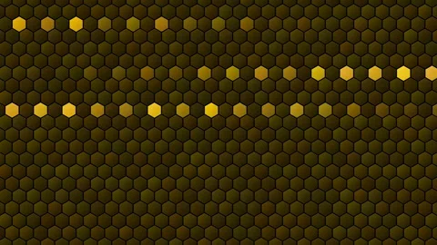 Hex Matrix 4K Luxury Gold sine wave Loop  Vídeos de archivo 322203217