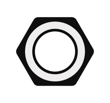 Hex metal nut flat icon Stock Illustration