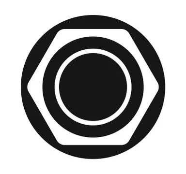 Hex nut flat icon vector Stock Illustration