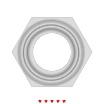Hex nut icon . Different color . Stock Illustration