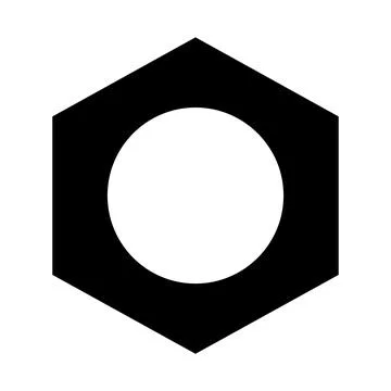 Hex nut silhouette isolated on transparent background Stock Illustration