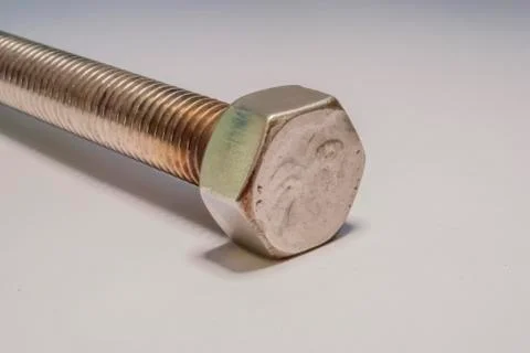Hex nut welded on screw end Stock Photos