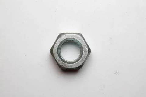Hex nut on white background Stock Photos