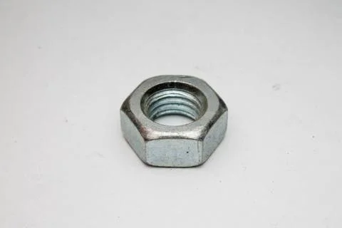 Hex nut on white background Foto stock