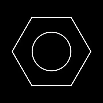 Hex nut white color icon . Stock Illustration