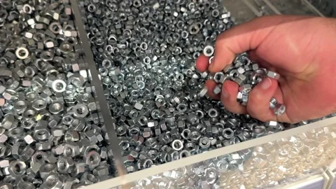 Hex nuts box Stock Footage 249599981