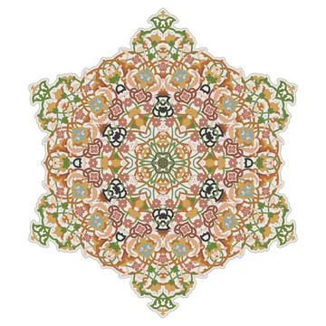 Hex repeating pattern with intricate ornament Flower Mandala イラスト素材