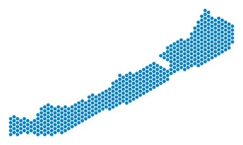 Hex Tile Balaton Lake Map Stock Illustration