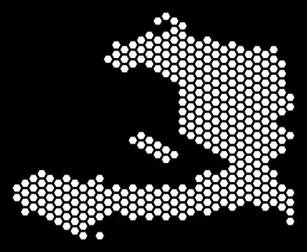 Hex-Tile Haiti Map Illustrazione stock