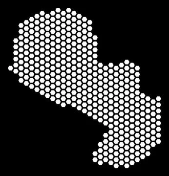 Hex-Tile Paraguay Map イラスト素材