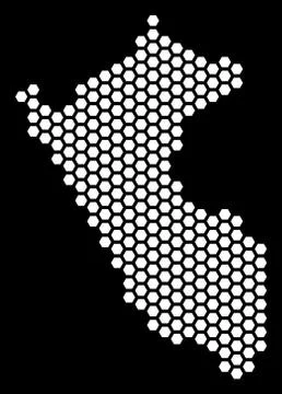 Hex-Tile Peru Map Stock Illustration