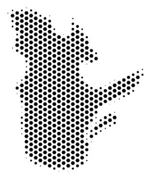 Hex Tile Quebec Province Map Stock Illustration