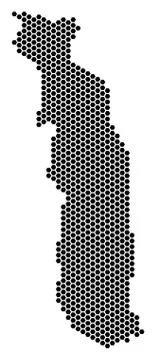 Hex Tile Togo Map Stock Illustration