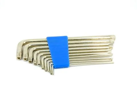 Hex wrench set, one-pack isolated on white background Stock Photos